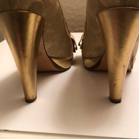 Coach Gold Lurex Peep Toe Heel - Picture 6 of 7